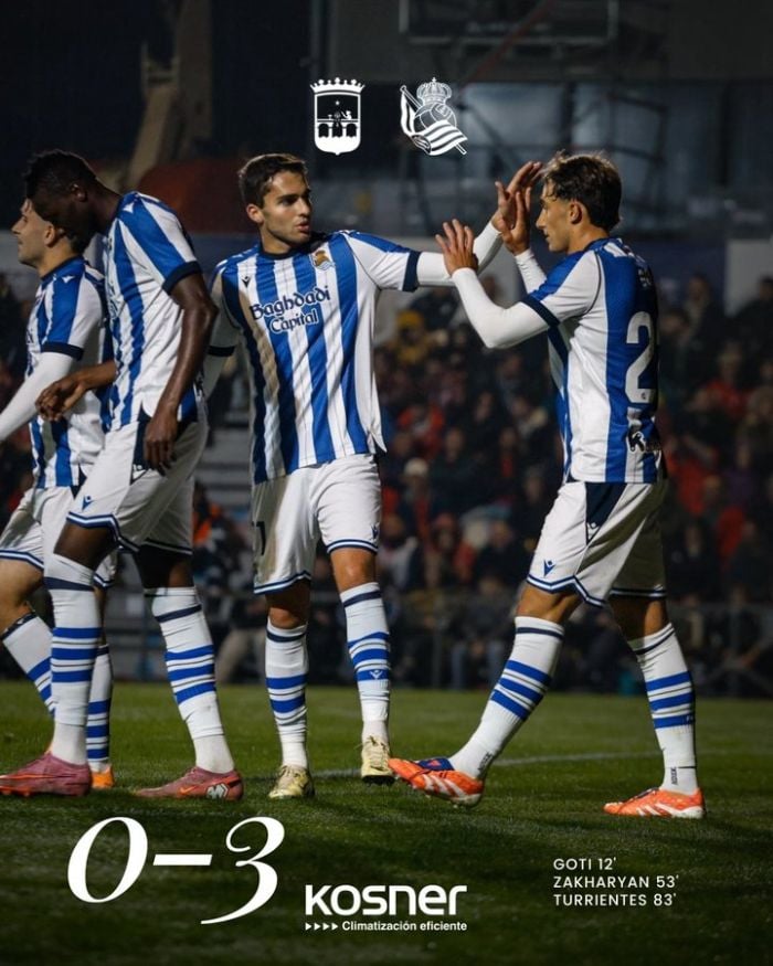 Իսպանիայի գավաթի խաղարկության երկրորդ շրջանում «Ռեալ Սոսիեդադը» հյուրընկալվեց «Նեգրեյրային» եւ հաղթեց 3:0 հաշվով (տեսանյութ)։ Երկրորդ գոլը 54-րդ րոպեին խփեց Ռուսաստանի հավաքականի 22-ամյա կիսապաշտպան Արսեն Զախարյանը։ «Ռեալ Սոսիեդադը» դուրս եկավ 1/32 եզրափակիչ։ Սա Արսեն Զախարյանի առաջին գոլն է այս մրցաշրջանում։ Նախորդ անգամ նա փետրվարին էր ընդգրկվել «Ռեալ Սոսիեդադի» մեկնարկային կազմում։ Հետևեք NEWS.am SPORT-ին Facebook-ում, Twitter և Telegram-ում