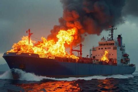 На российских танкерах у побережья Черного моря Турции вспыхнул пожар