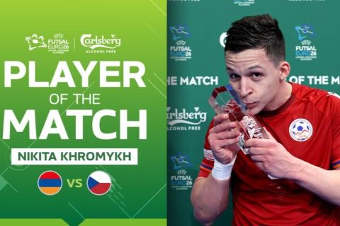 Նիկիտա Խռոմիխը ճանաչվեց Չեխիայի դեմ հանդիպման լավագույն ֆուտզալիստ